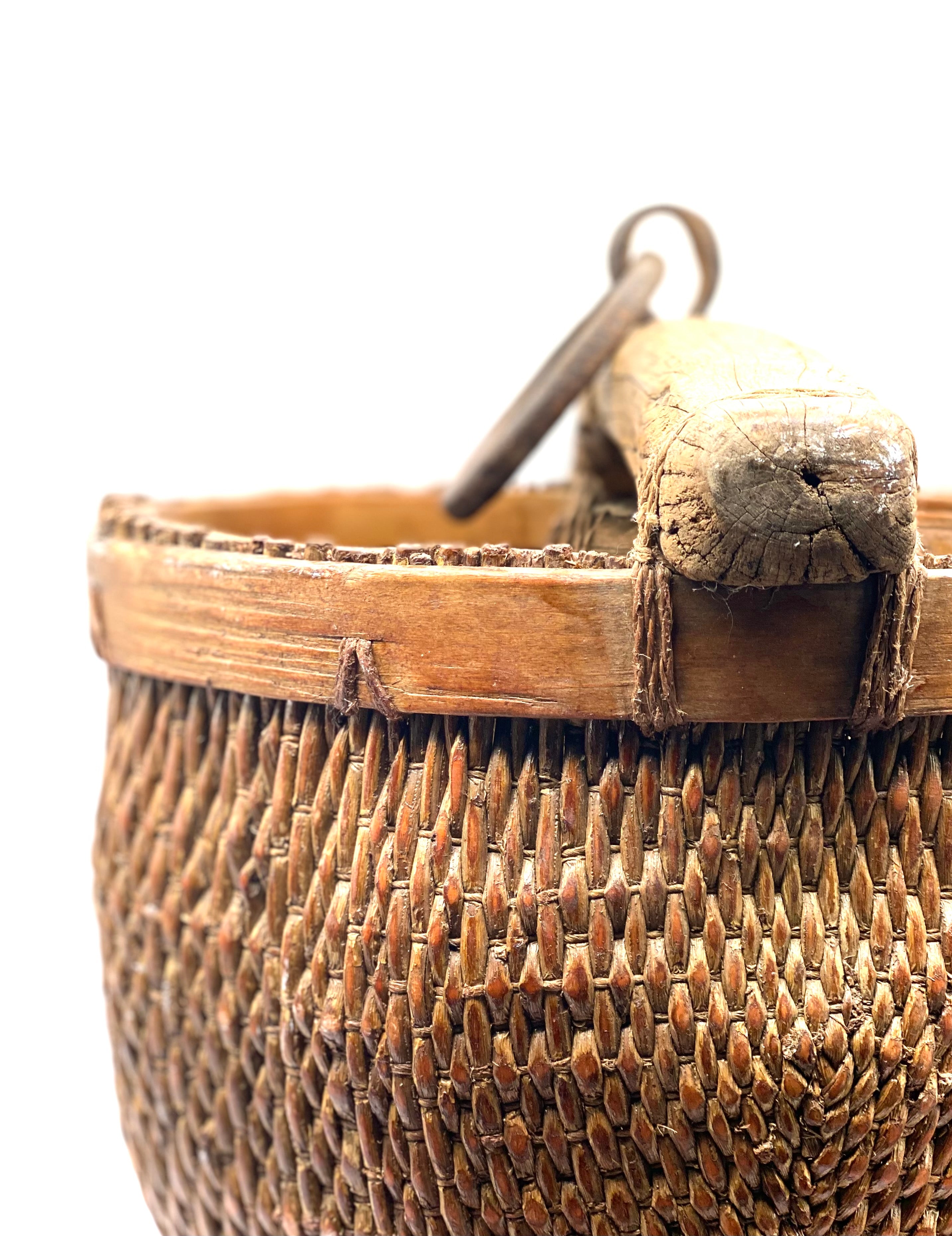 Antique Willow Water Basket